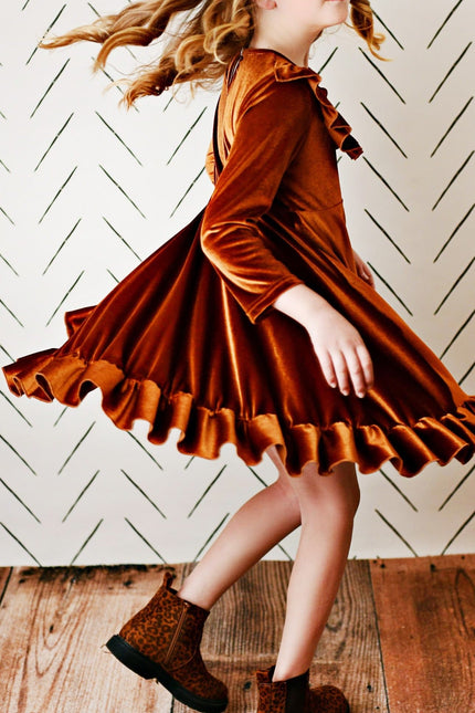 Rust Velvet Dress
