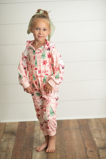 Santa Lounge Play Onesie Zip Set