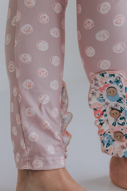 3 Tiered Sand Floral Pant Set