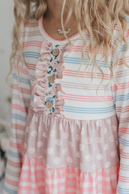 3 Tiered Sand Floral Pant Set