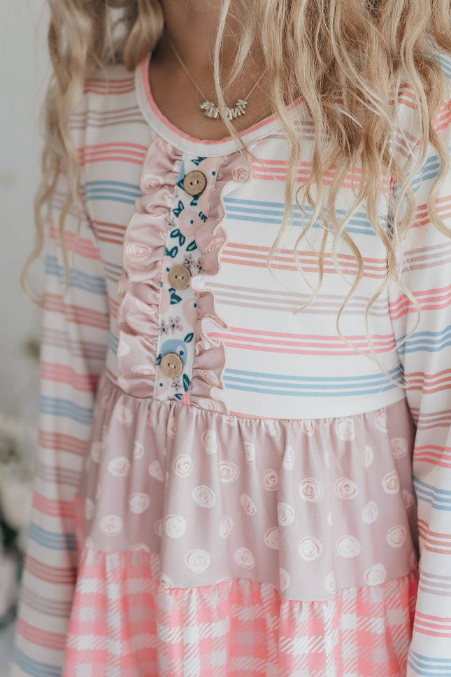 3 Tiered Sand Floral Pant Set