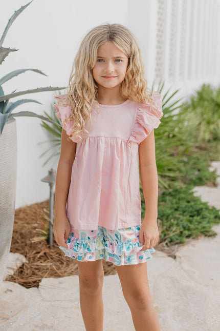 Blush Pastel Floral Short Set