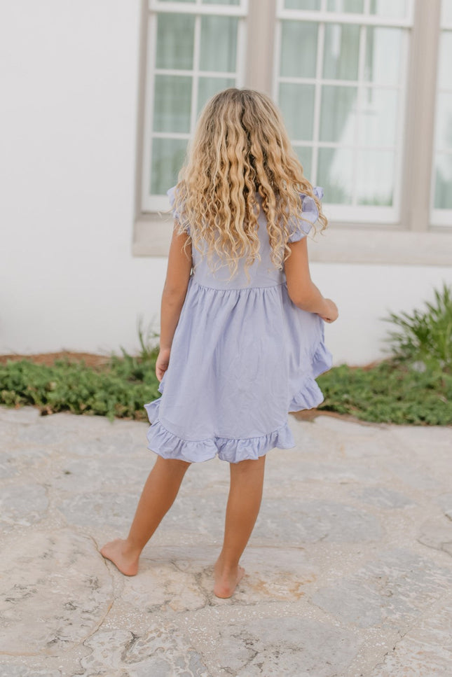 Periwinkle Check Hi-Lo Short Set