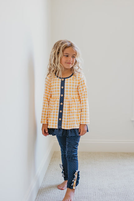 Mustard Gingham Check Set