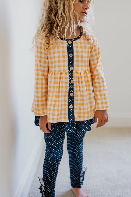 Mustard Gingham Check Set