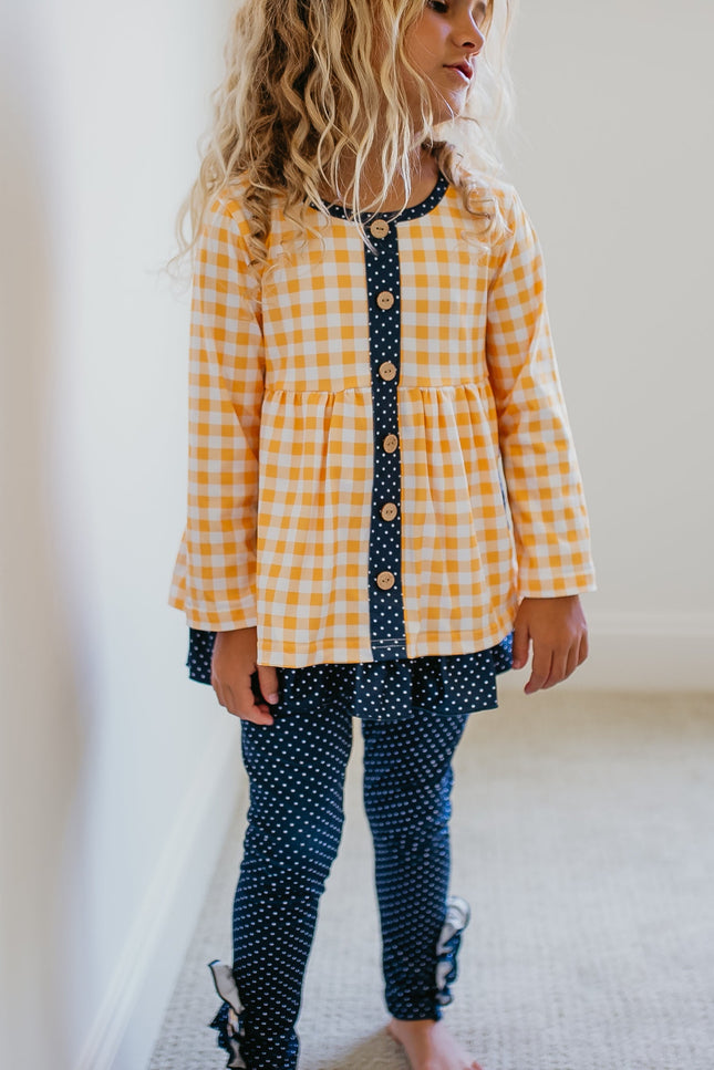 Mustard Gingham Check Set