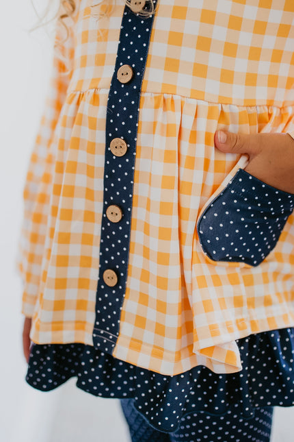 Mustard Gingham Check Set