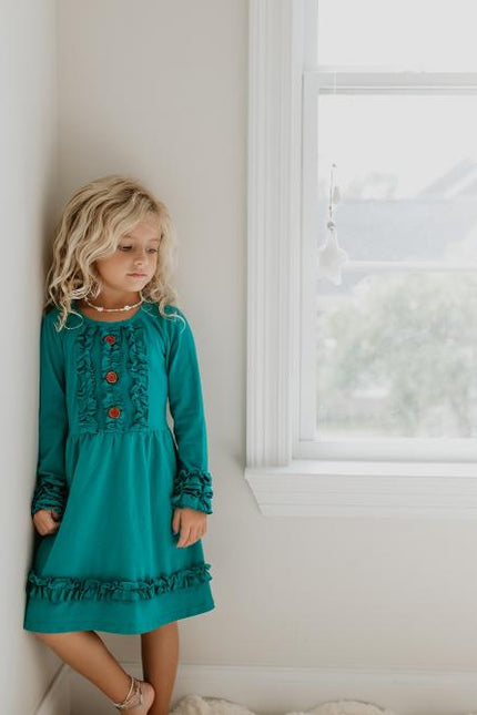 Solid Teal Dress