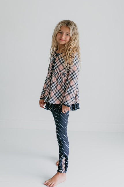 Tan Plaid Button Set
