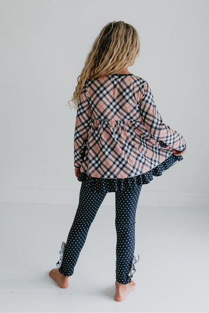 Tan Plaid Button Set