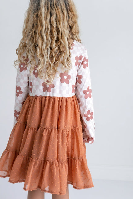 Taupe Swiss Dot Tulle Dress