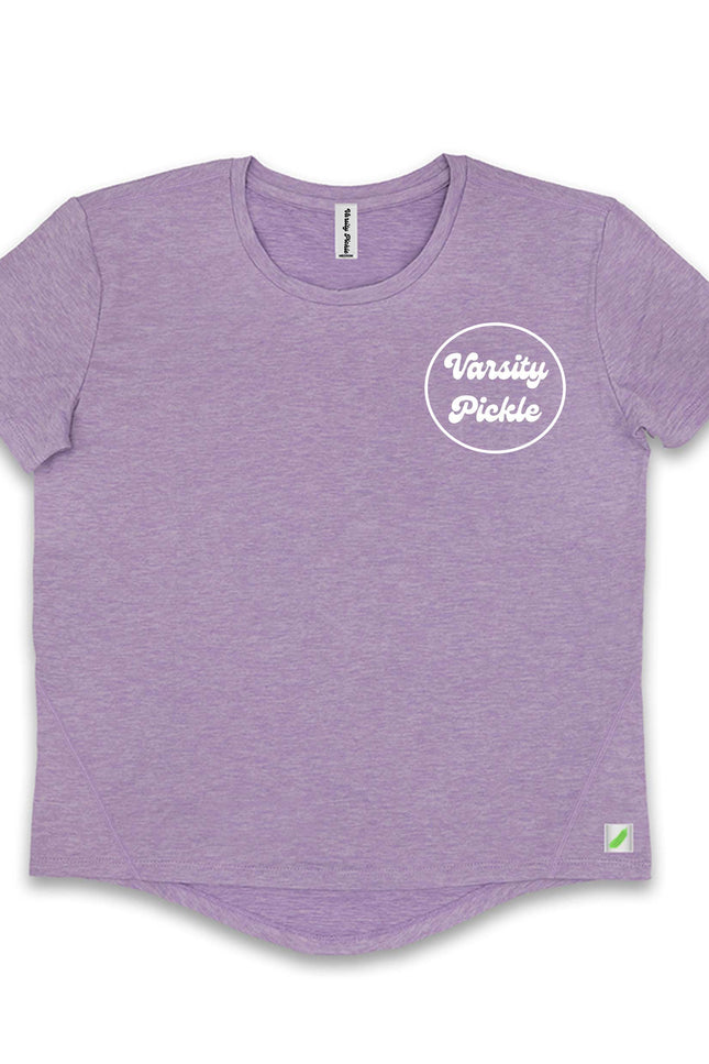 Varsity Pickle Women's Performance Tech Short Sleeve Shirt Circle Logo (Lilac)