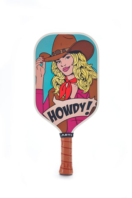 ARTI 16mm T700 Carbon Fiber Kristen & Kristy "HOWDY" Pickleball Paddle - USA Pickleball Approved