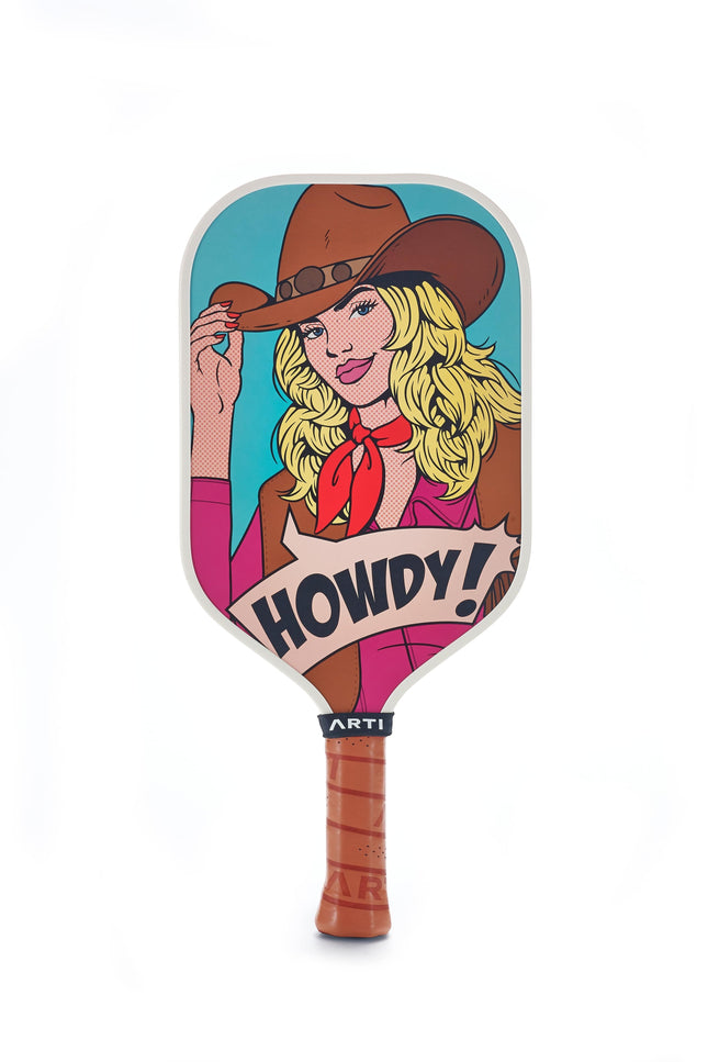 ARTI 16mm T700 Carbon Fiber Kristen & Kristy "HOWDY" Pickleball Paddle - USA Pickleball Approved