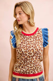 LEOPARD/RED/BLUE / S
