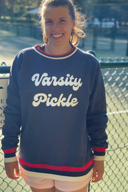 The Oversized Vintage Varsity Pickleball Sweatshirt (Unisex)